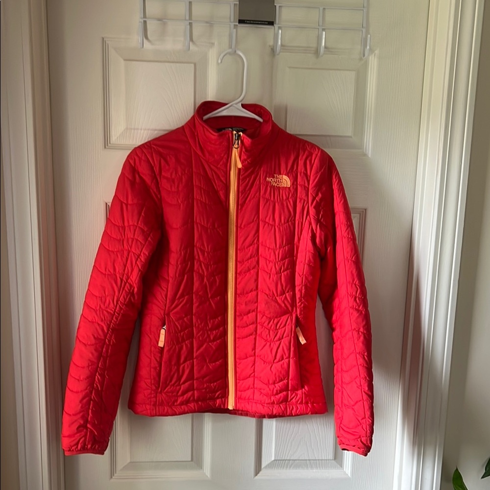The North Face Red and Yellow Puffer Jacket